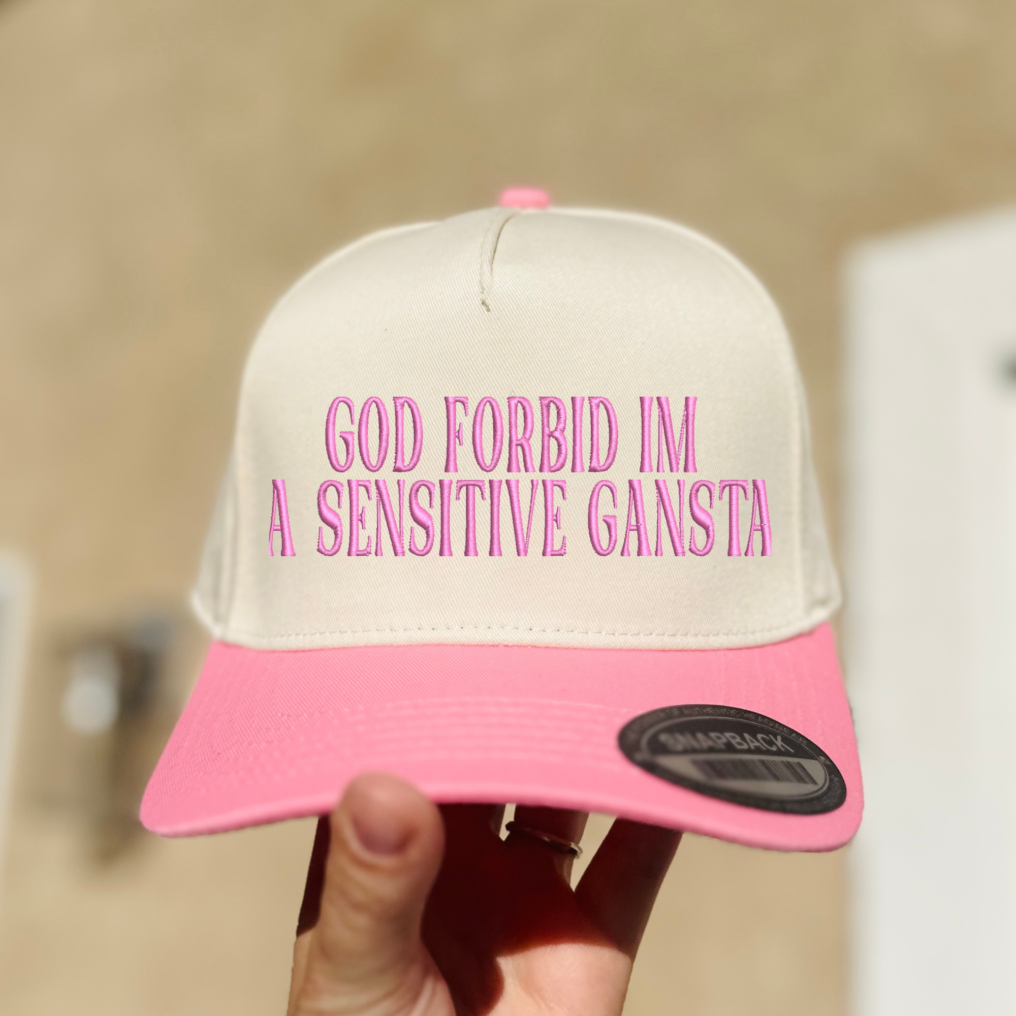 Sensitive Gangsta Embroidered Hat