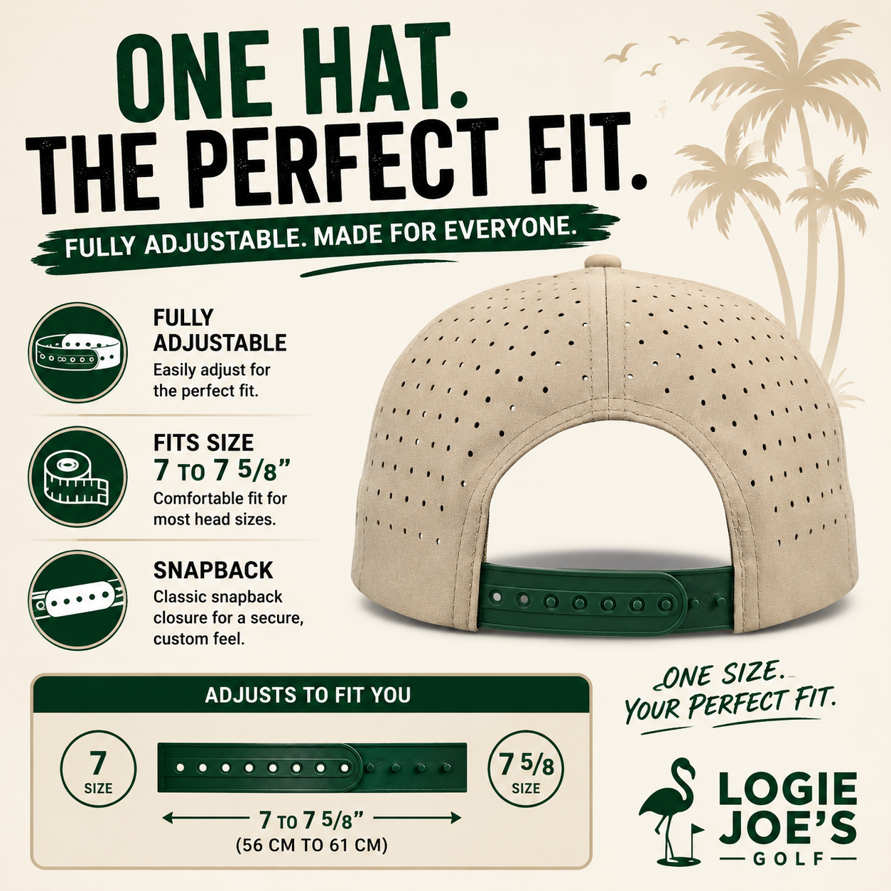 Motor Boatin' Golf Hat | Snapback Cap | Built-in Magnetic Ball Marker Holder + Marker Included | Adjustable Center Console Boat